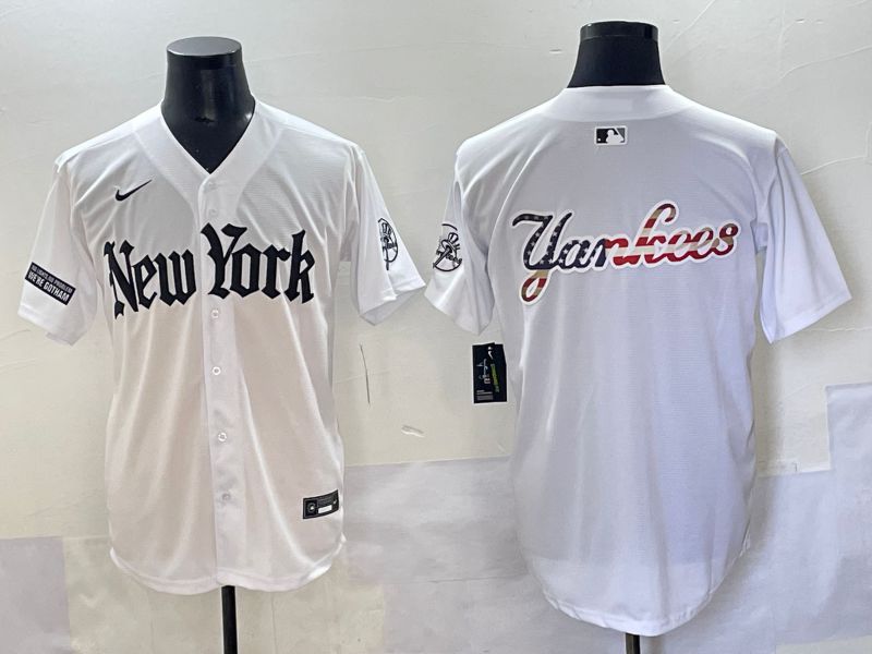Men 2025 New York Yankees Blank White Five generations Joint Name Nike MLB Jersey style 113->new york yankees->MLB Jersey